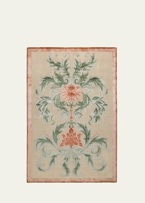 Empress Coral Hand-Knotted Rug, 6' x 9'