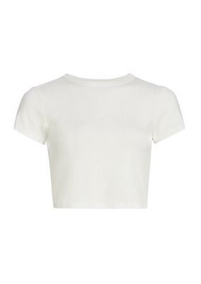 Emrata X AG Emily Slim-Fit Short Sleeve Crewneck Rib T-Shirt