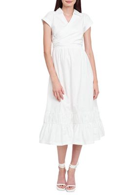 En Saison Juliet Cotton Midi Dress in Off White