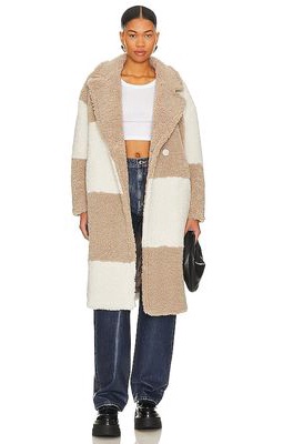 Ena Pelly Amber Oversized Teddy Coat in Neutral