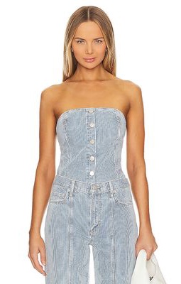 Ena Pelly Diana Denim Bustier in Blue