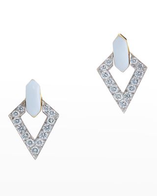 Enamel Diamond Drop Earrings