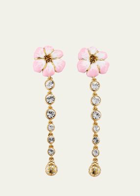 Enamel Flower Strand Earrings