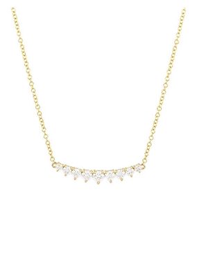 Enchanted 14K Yellow Gold & Diamond Mini Line Pendant Necklace