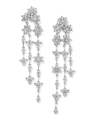 Enchanted Garden 18k White Gold Diamond Dangle Earrings
