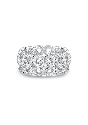 Enchanted Lotus Diamond & 18K White Gold Band Ring