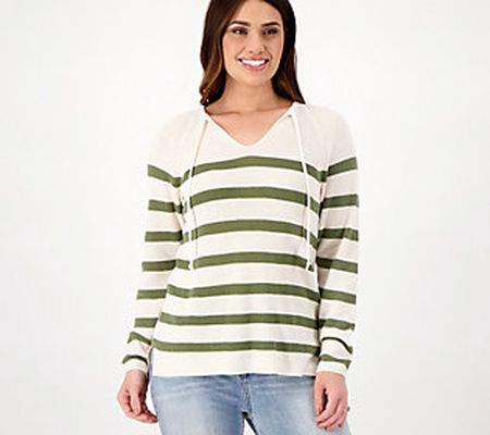Encore by Idina Menzel Fine Gauge Textured Stripe Sweater
