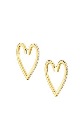 Endless 18K Yellow Gold & Diamond Large Heart Hoop Earrings