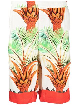 Endless Joy Date Palm motif-print Bermuda shorts - Neutrals