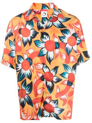 Endless Joy floral-print short-sleeve shirt - Orange