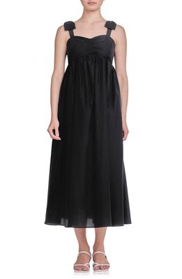 Endless Rose Bow Accent Midi Dress in Black
