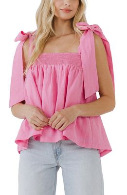 Endless Rose Bow Tie Flounce Tank in Pink