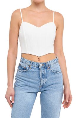 Endless Rose Bustier Crop Top in White