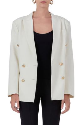Endless Rose Double Breasted Blazer in Ecru