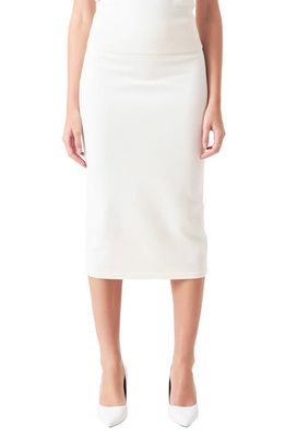 Endless Rose Midi Pencil Skirt in Ivory