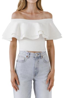 Endless Rose Off the Shoulder Top in White