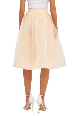Endless Rose Organza Fit & Flare Midi Skirt in Cream