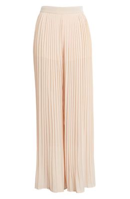 Endless Rose Pleated Chiffon Palazzo Pants in Nude Pink