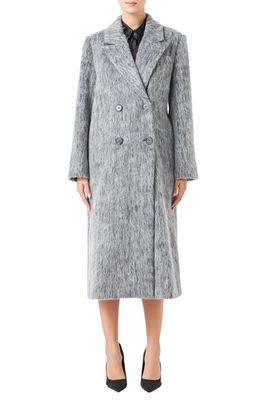 Endless Rose Power Tailored Double Breasted Long Coat in Grey