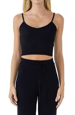Endless Rose Rib Knit Crop Camisole in Black