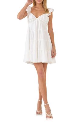 Endless Rose Ruffle Sweetheart Tiered Minidress in White