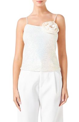 Endless Rose Sequin Rosette Camisole in Opal
