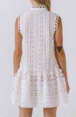 Endless Rose Sleeveless Lace A-Line Dress in White
