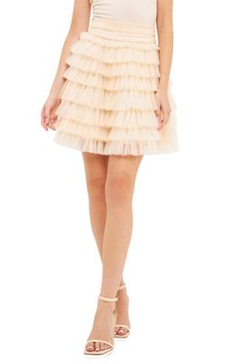 Endless Rose Tiered Tulle Miniskirt in Cream