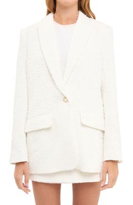 Endless Rose Tweed Blazer in White