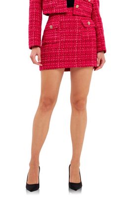 Endless Rose Tweed Miniskirt in Fuchsia