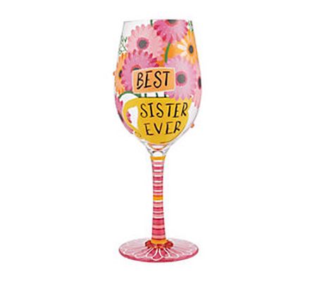 Enesco Lolita 15-oz Best Sister Ever Wine Glass