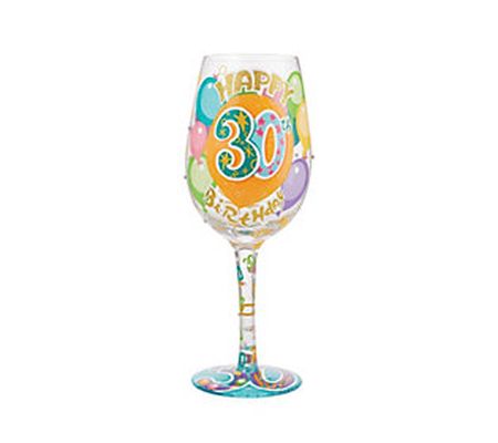 Enesco Lolita 15-oz Happy 30th Birthday Wine Gl ass