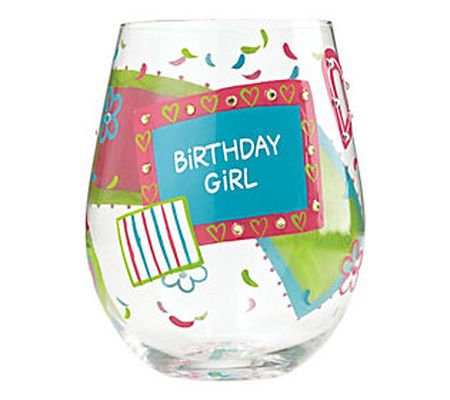 Enesco Lolita Glass Birthday Girl Stemless Wine Glass