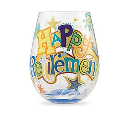 Enesco Lolita Happy Retirement Stemless Wine Gl ass