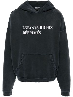 Enfants Riches Déprimés logo-print faded hoodie - Grey