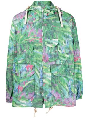 Engineered Garments abstract-print drawstring lightweight jacket - Green