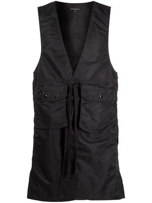 Engineered Garments flap-pocket long vest - Black