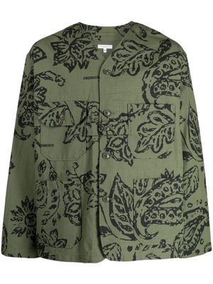 Engineered Garments floral-print ripstop shirt jacket - Green