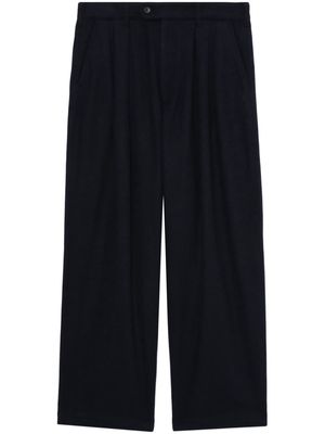 Engineered Garments pleated brushed wide-leg trousers - Blue