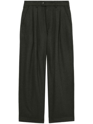 Engineered Garments pleated brushed wide-leg trousers - Green