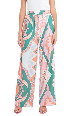 English Factory Abstract Print Wide Leg Pants in Multi