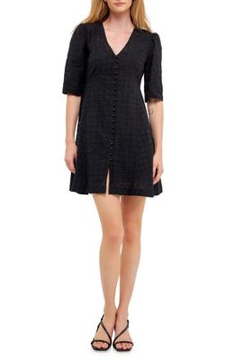 English Factory Broderie Lace Minidress in Black