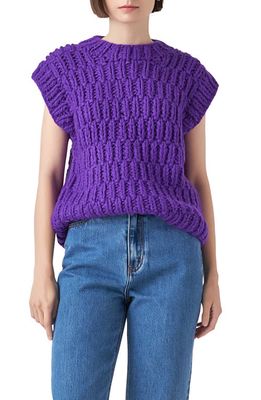 English Factory Chunky Cap Sleeve Sweater in Purple