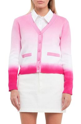 English Factory Dip Dye Cardigan in Pink