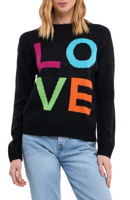 English Factory Love Crewneck Sweater in Black