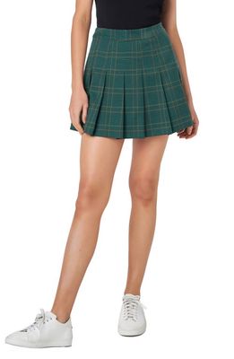 English Factory Pleated Check Skort in Green
