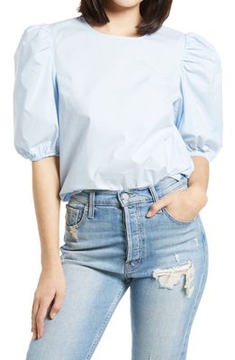 English Factory Puff Sleeve Top in Powder Blue