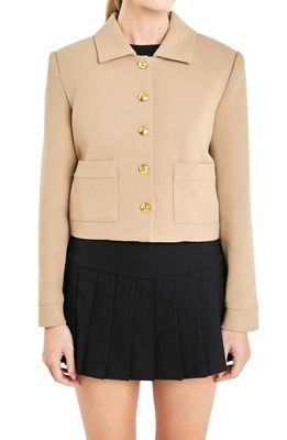 English Factory Relaxed Fit Spread Collar Jacket in Camel
