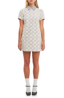 English Factory Ribbon Embroidery Minidress in Off White
