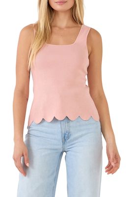 English Factory Scallop Hem Tank Top in Pink